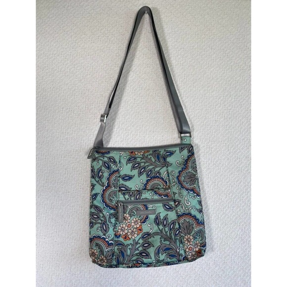 Vera Bradley Handbags - Vera Bradley Crossbody Bag Lighten Up Slim Purse Fan Flowers Hipster Floral